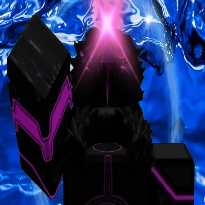 A glowing black and purple cube!