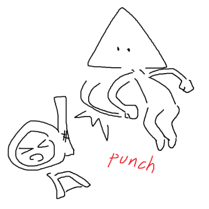 Turning into a triangle from the squid game!