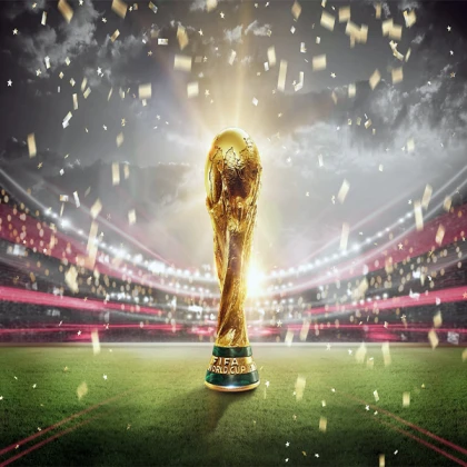 world cup trophy soccer football stadium event