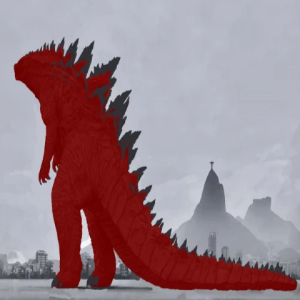 Godzilla IS Red and Gray, HE'S JUST HUGE!