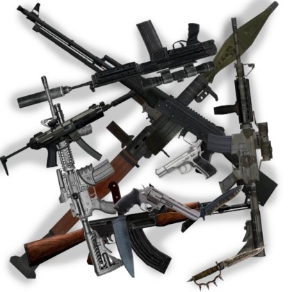 A variety of weapons!