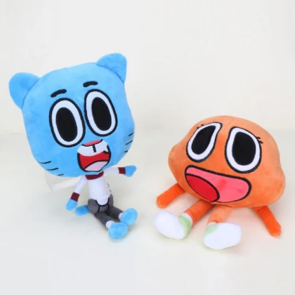 gumball and darwin plushies in 3 boxes